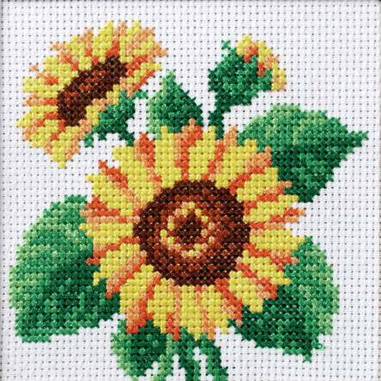 Sunflower Printed Cross Stitch Kit by Orchidea