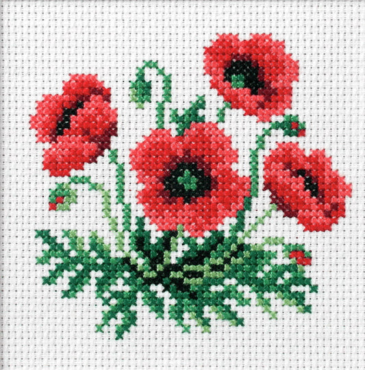 Poppy Printed Cross Stitch Kit by Orchidea