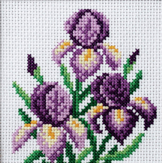 Iris Printed Cross Stitch Kit by Orchidea