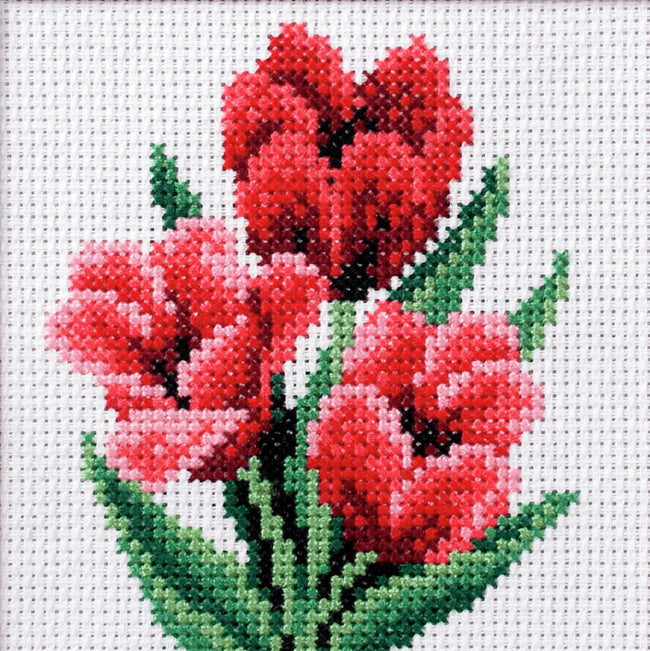 Tulip Printed Cross Stitch Kit by Orchidea
