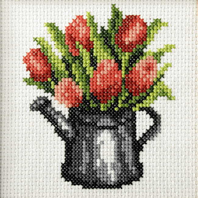 Tulips Printed Cross Stitch Kit by Orchidea