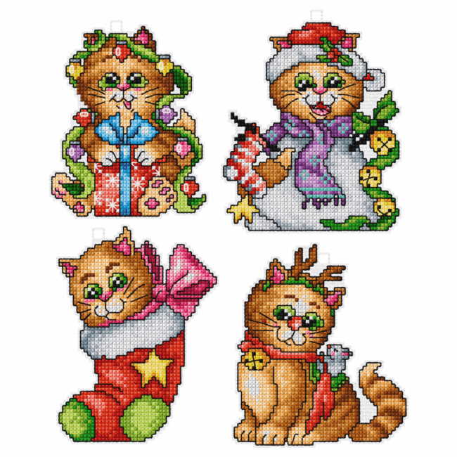 Christmas Cats Cross Stitch Kit by Orchidea