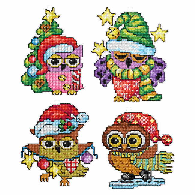 Christmas Owls Cross Stitch Kit by Orchidea