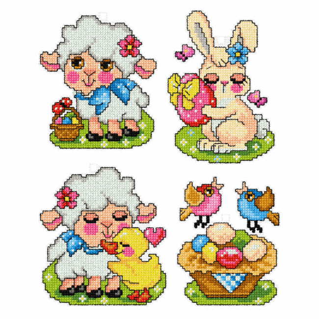 Easter Pets Cross Stitch Kit by Orchidea
