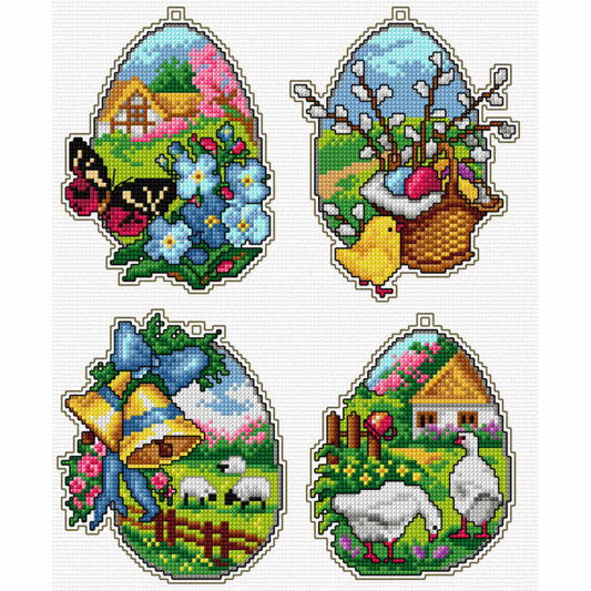Easter Eggs Cross Stitch Kit by Orchidea