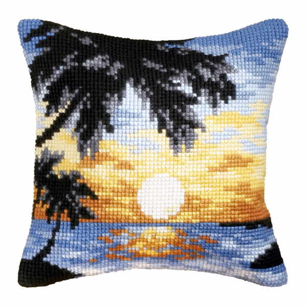 Sunset Printed Cross Stitch Cushion Kit by Orchidea