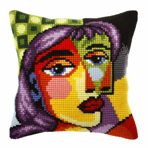 Picasso Inspiration Printed Cross Stitch Cushion Kit by Orchidea