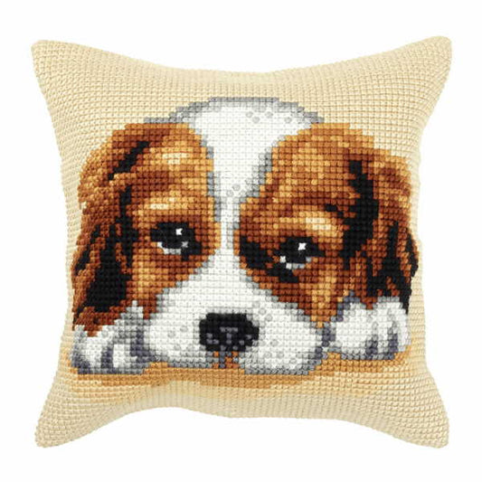 Doggy Printed Cross Stitch Cushion Kit by Orchidea