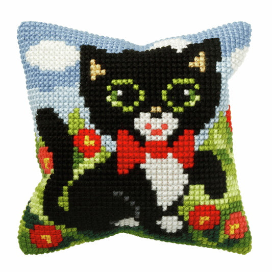 Kitten Printed Cross Stitch Cushion Kit by Orchidea