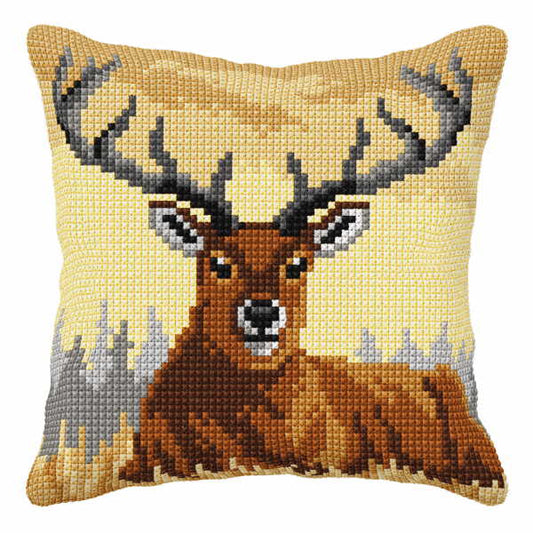 Stag Printed Cross Stitch Cushion Kit by Orchidea