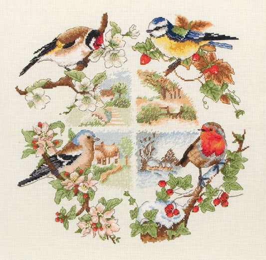 Birds and Seasons Cross Stitch Kit By Anchor