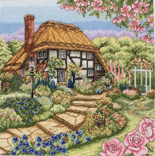Rose Cottage Cross Stitch Kit By Anchor