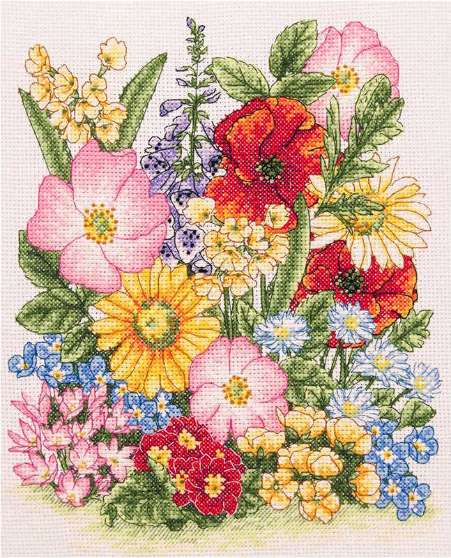 Meadow Flowers Cross Stitch Kit By Anchor