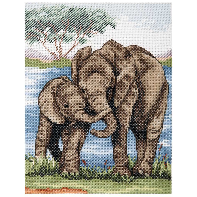 Elephants Cross Stitch Kit By Anchor