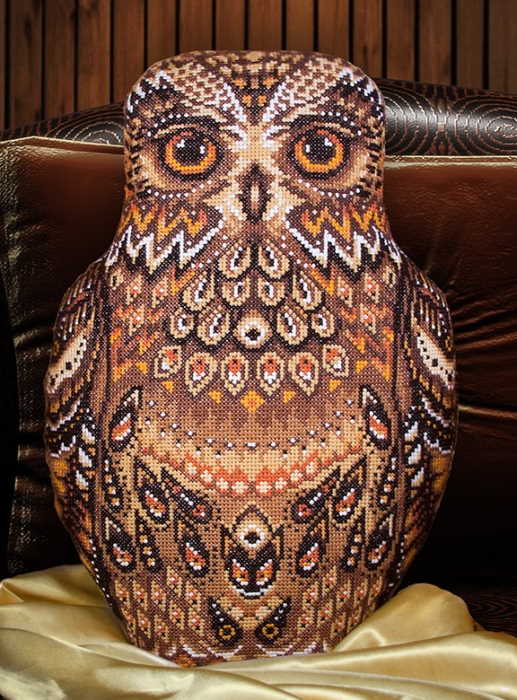 Owl Pillow Cross Stitch Kit by PANNA