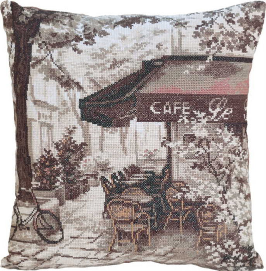 Paris Cafe Pillow Cross Stitch Kit by PANNA