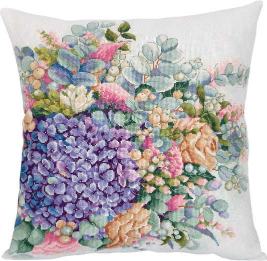 Hydrangea Cushion Cross Stitch Kit by PANNA