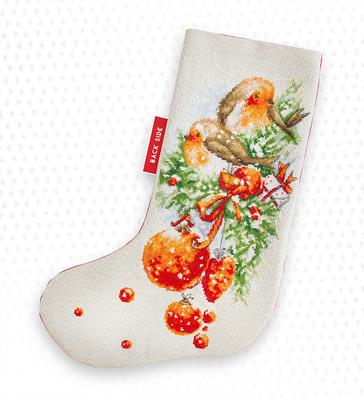 Robin Christmas Stocking Cross Stitch Kit by Luca S