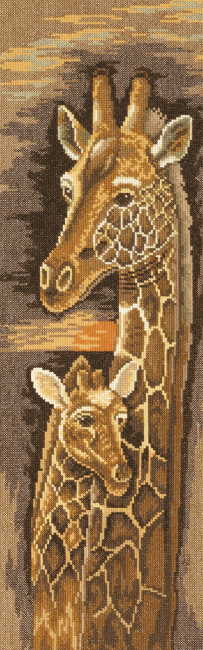 Mother and Baby Giraffe Cross Stitch Kit By Lanarte