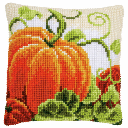 Pumpkins Printed Cross Stitch Cushion Kit by Vervaco