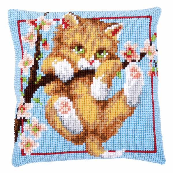 Hanging Printed Cross Stitch Cushion Kit by Vervaco