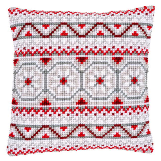 Norwegian Motif Printed Cross Stitch Cushion Kit by Vervaco