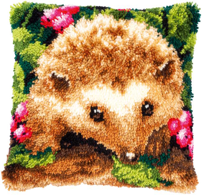 Hedgehog Latch Hook Cushion Kit By Vervaco