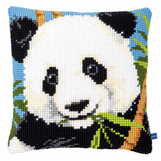 Panda Printed Cross Stitch Cushion Kit by Vervaco