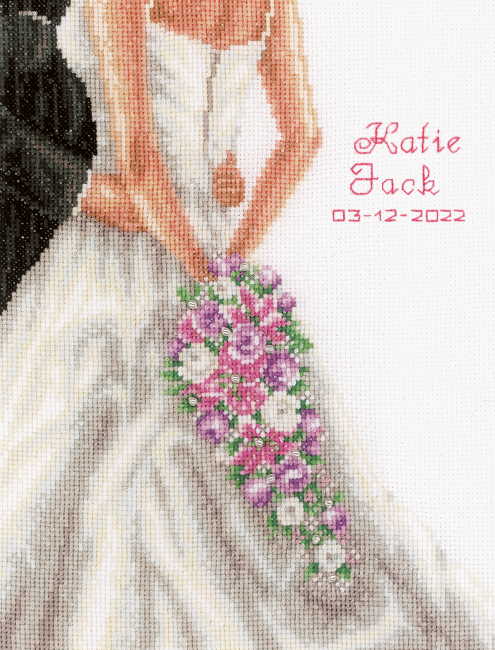 Wedding Couple Wedding Sampler Cross Stitch Kit By Vervaco