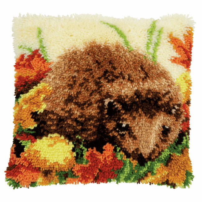 Hedgehog Latch Hook Cushion Kit By Vervaco