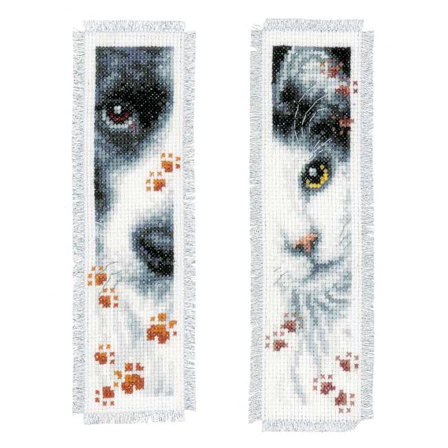 Dog and Cat Bookmark Cross Stitch Kit By Vervaco
