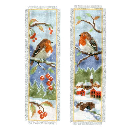 Robins Bookmark Cross Stitch Kit By Vervaco