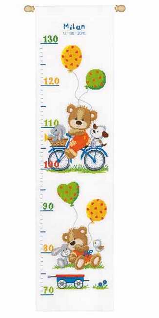 Playful Bear Height Chart Cross Stitch Kit By Vervaco