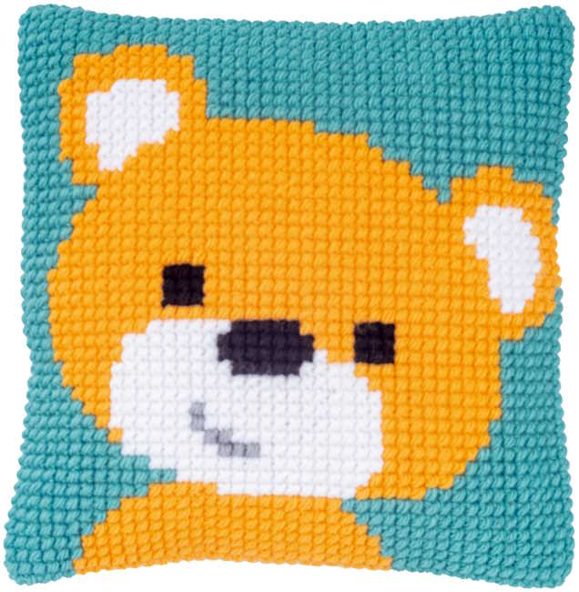 Little Bear Printed Cross Stitch Cushion Kit by Vervaco