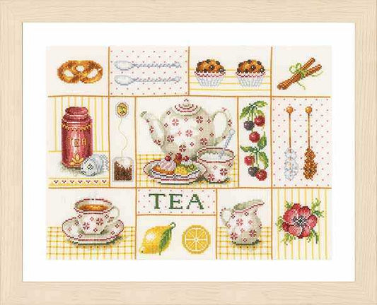 Tea Party Cross Stitch Kit By Lanarte