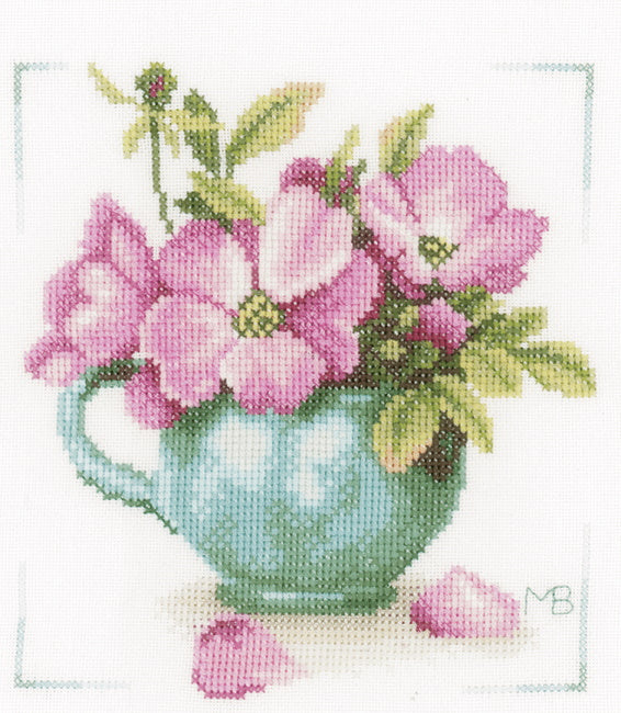 Wild Roses Cross Stitch Kit By Lanarte