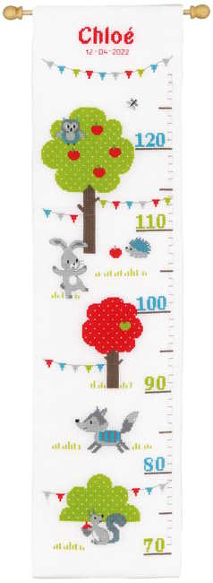 Forest Animals Height Chart Cross Stitch Kit By Vervaco