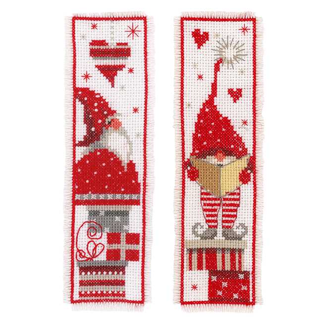 Christmas Gnomes Bookmark Cross Stitch Kit By Vervaco