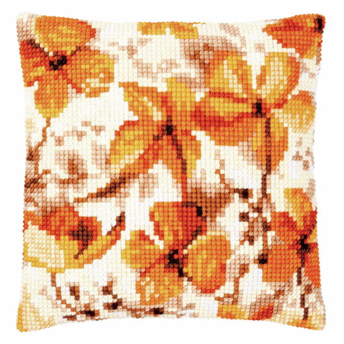 Autumn Seeds Printed Cross Stitch Cushion Kit by Vervaco