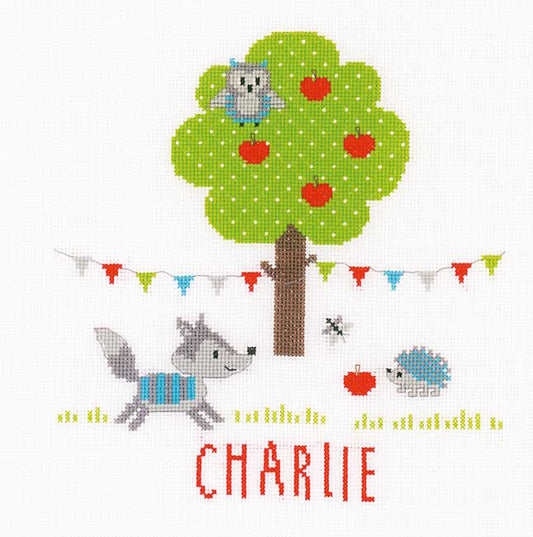 Forest Animals Birth Sampler Cross Stitch Kit By Vervaco