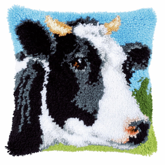 Cow Latch Hook Cushion Kit By Vervaco