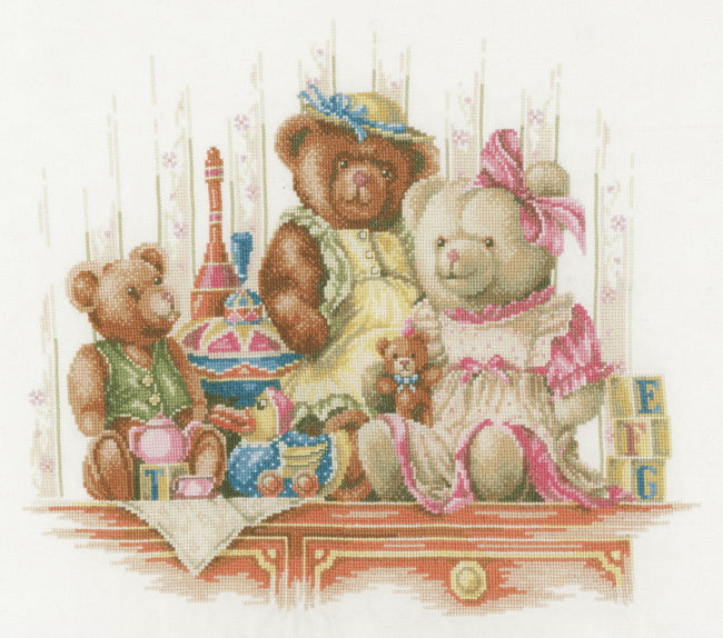 Bears and Toys Cross Stitch Kit By Lanarte