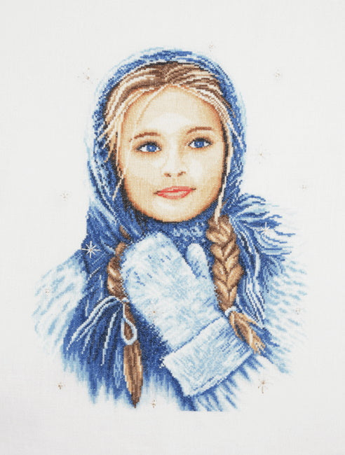 Winter Girl Cross Stitch Kit By Lanarte
