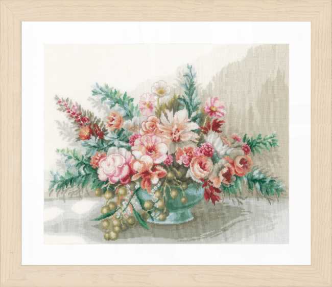 Bouquet of Flowers Cross Stitch Kit By Lanarte