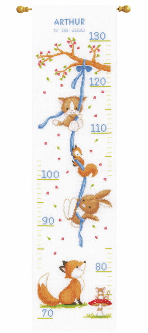 Forest Friends Height Chart Cross Stitch Kit By Vervaco