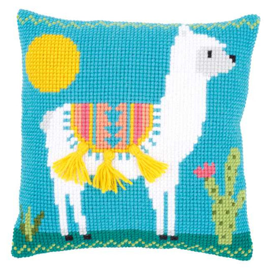 Llama Printed Cross Stitch Cushion Kit by Vervaco