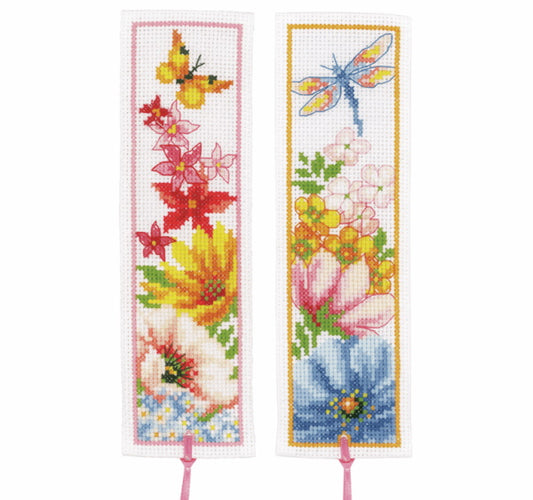 Colourful Flowers Bookmark Cross Stitch Kit By Vervaco