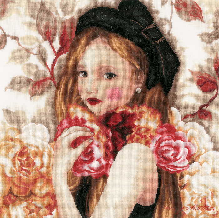 I Hold Roses Cross Stitch Kit By Lanarte