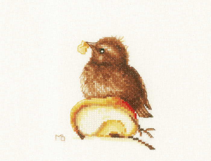 Young Blackbird Cross Stitch Kit By Lanarte