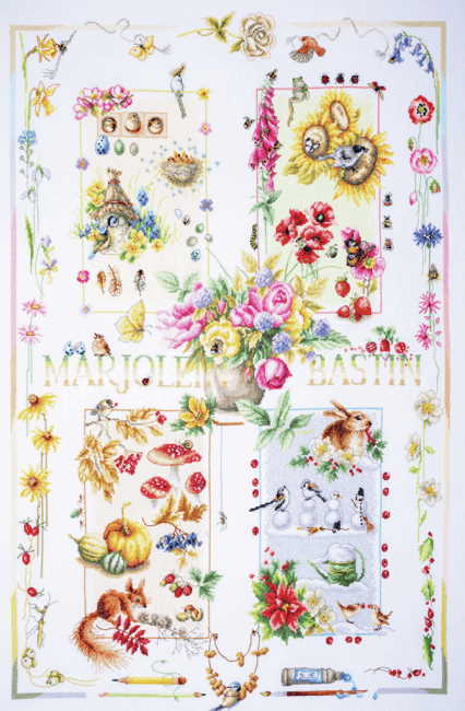 Four Seasons Cross Stitch Kit By Lanarte